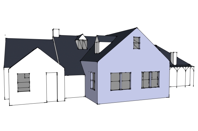 Sketch of rear elevation