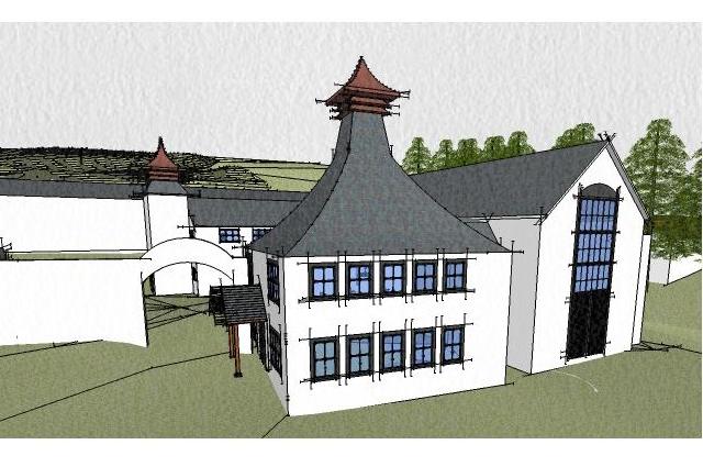 Sketch view of new distillery